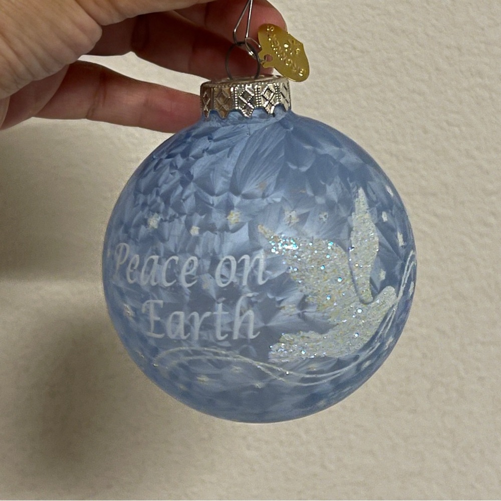 Vintage Bronner’s blue glass Christmas ornaments